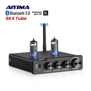 Aiyima Tube-T2 6K4 เครื่องขยายเสียงสเตอริโอบลูทูธ QCC3034 HIFI Preamp Aptx Pre AMP พร้อมปรับโทนเสียงเบส เสียงแหลม