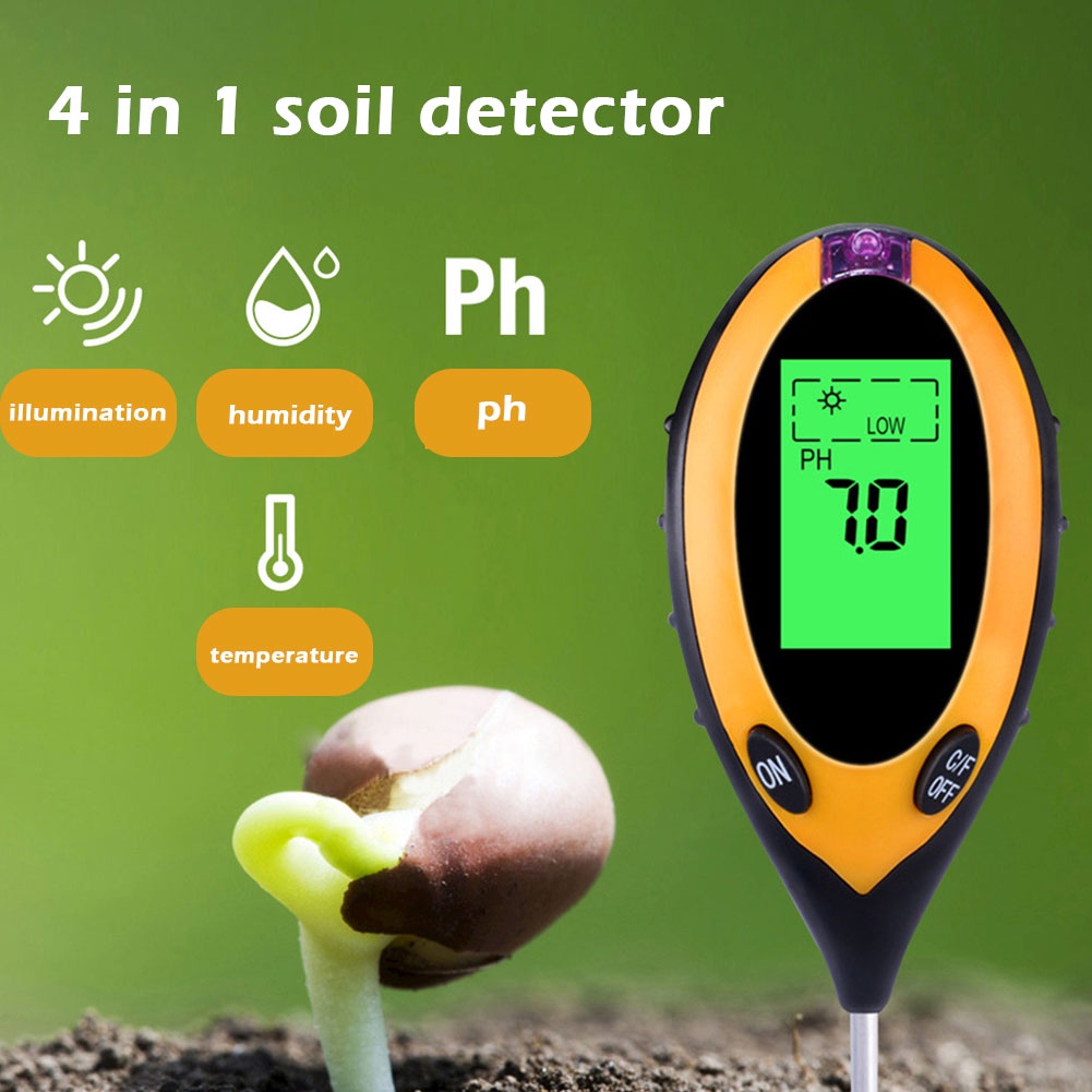 4in1 เครื่องวัดค่าดิน Soil PH meter เครื่องวัดความชื้นในดิน วัดความชื้นในดิน วัดค่า Soil Survey Instrument