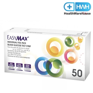 EasyMax Blood Pressure Test Strips 50 ชิ้น แผ่นตรวจน้ำตาล Easy Max