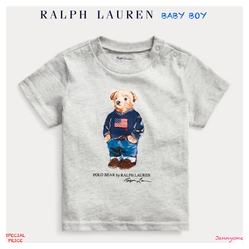 RALPH LAUREN POLO BEAR COTTON JERSEY TEE ( BABY BOY )