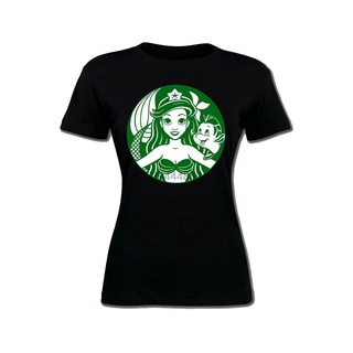 เสื้อยืดลําลอง ผ้าฝ้าย 100% แขนสั้น คอกลม พิมพ์ลายเจ้าหญิงแอเรียล นางเงือกน้อย สําหรับผู้ชาย