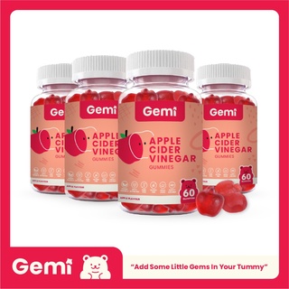 Gemi เจมมี่ แอปเปิ้ลไซเดอร์วิเนการ์ 4 กระปุก / Gemi Apple Cider Vinegar 4 bottles / GemiGummi