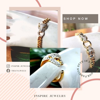 INSPIRE JEWELRY สร้อยข้อมือเลต โชคดีรับปีเสือทอง หัวเสือฝังเพชร หรือแหวนหัวเสือฝังเพชร งาน Design เกรดพรีเมี่ยม สวยหรู