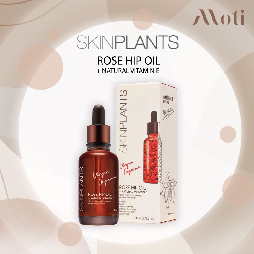 SKINPLANTS ROSEHIP OIL + NATURAL VITAMIN E 30ml/15ml น้ำมันโรสฮิปออร์แกนิค rose hip
