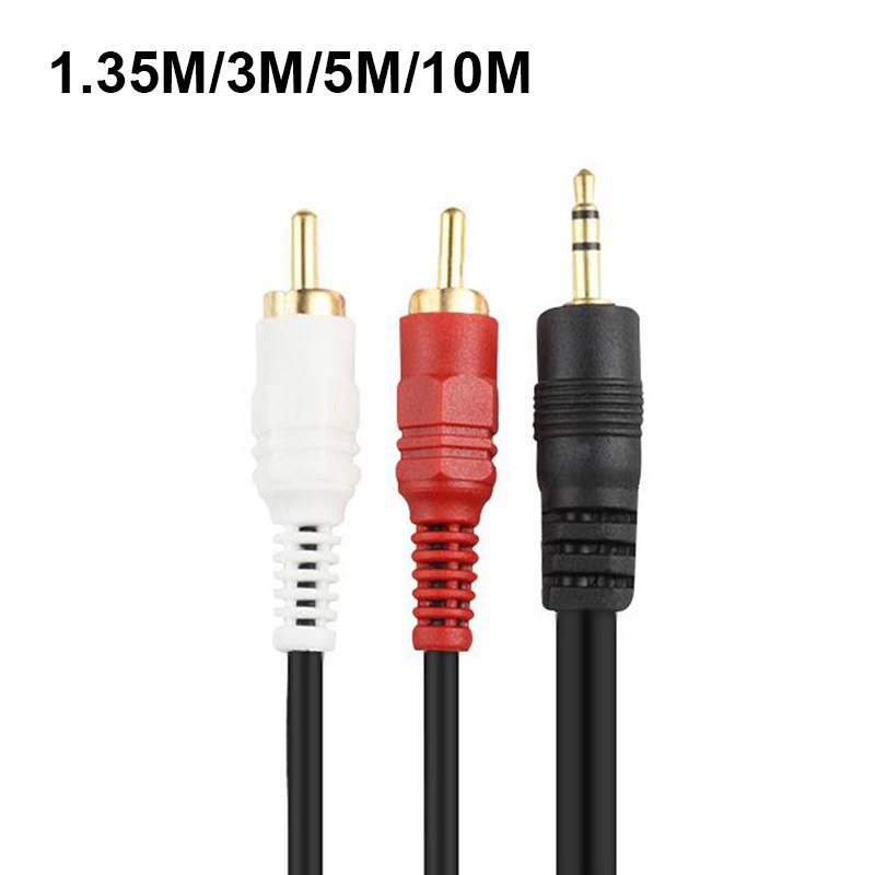 แจ็คตัวผู้ 3.35 เมตร 3 เมตร 3.5 มิลลิเมตร AV 2 RCA สายเชื่อมต่อขยายสําหรับโทรศัพท์ TV AUX คอมพิวเตอร์พีซีลําโพง
