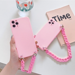 Phone Case for Samsung Galaxy A32 5G M01 Note 20 Ultra S10 S9 S8 Plus S7 Dege S6 Hand Chain Casing Soft Cover Korean Ins Milk white pink Acrylic ins style