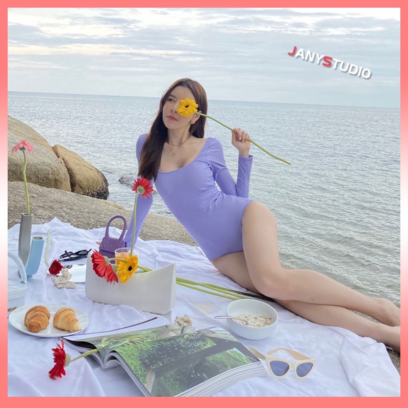 ชุดว่ายน้ำวันพีช คอเหลี่ยม ชุดว่ายน้ำผู้หญิงแขนยาว หลากสี ชุดว่ายน้ำเว้าหลัง ราคา ถูกที่สุด ดีลบีเคเค