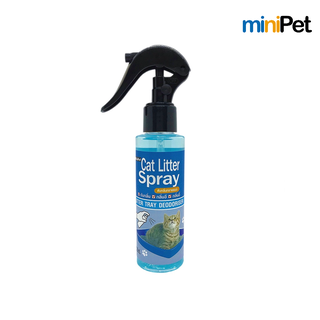 Minipet (มินิเพ็ท) สเปรย์ดับกลิ่นทรายแมว Cat Litter Spray กลิ่นแป้งเด็ก บรรจุ 120 มล.