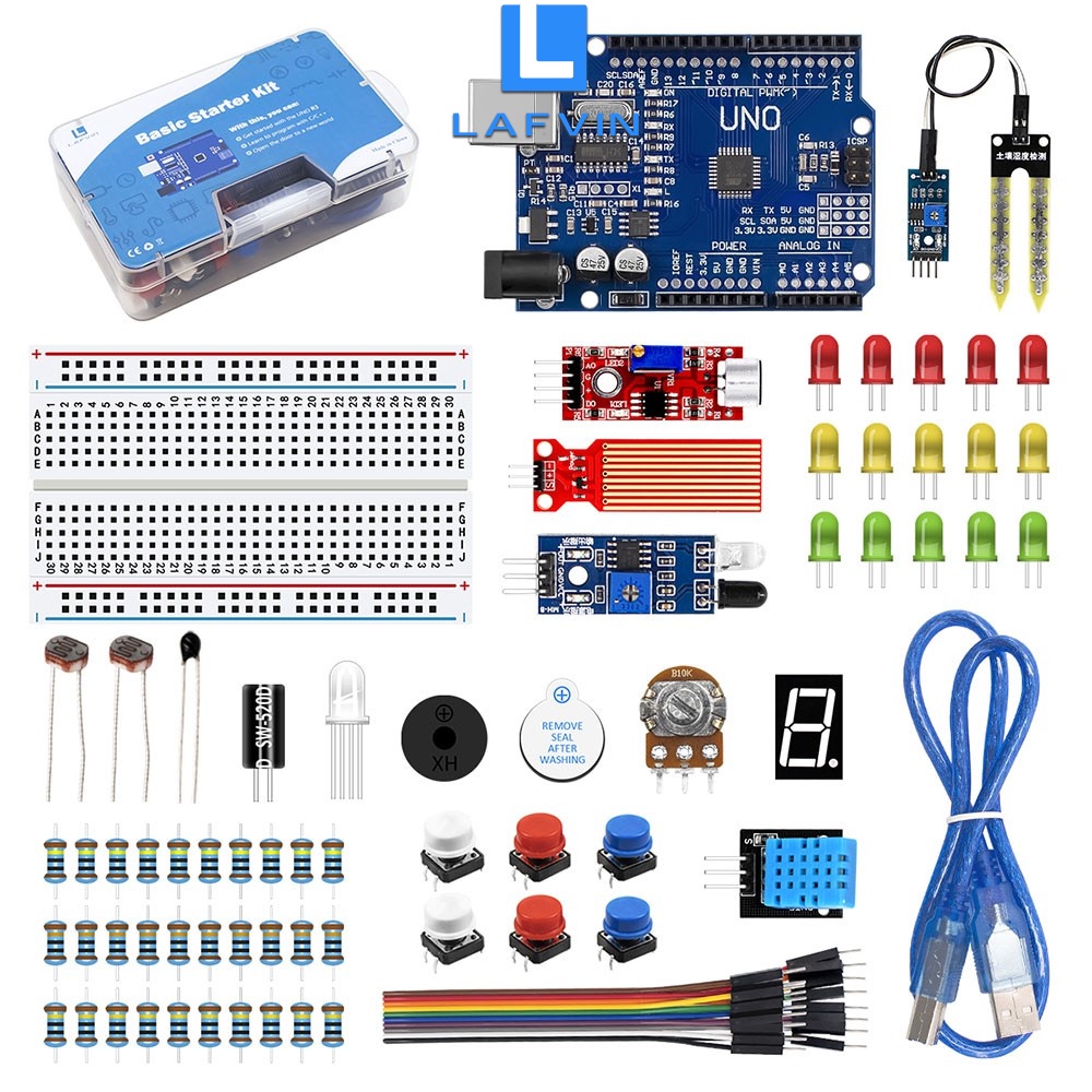 ชุดสตาร์ทเตอร์ขั้นพื้นฐาน สําหรับ Arduino UNO R3 พร้อมโมดูลไดโอด LED