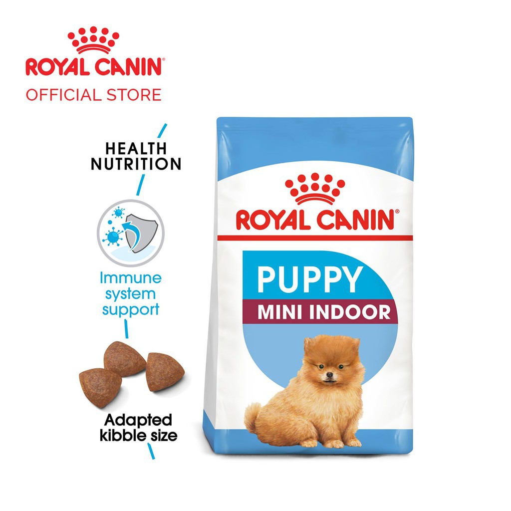 RoyalCanin Mini Indoor Puppy โรยัลคานิใจน อาหารลูกสุนัข พันธุ์เล็ก เลี้ยงในบ้าน (ขนาด 500กรัม)