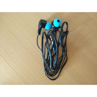 หูฟัง earphones สายสีดำ#+ฟ้า