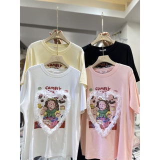 เสื้อแต่งผ้าโปร่งลายสาวน้อยขนมหวาน💓🍰ป้าย its me basic