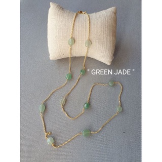 สายคล้องแมส หินนำโชค  " GREEN JADE" "หยกเขียว"