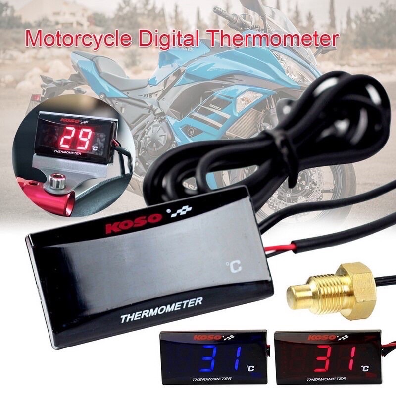 KOSO THERMOMETER WATER TEMPERATURE SENSOR ADAPTER VOLT METER BRACKET THERMOMETER เมตร SUHU พร้อมเซ็น