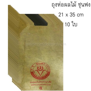 ถุงกระดาษห่อผลไม้ ชุนฟง 21x35ซม. ซม (10 ใบ)