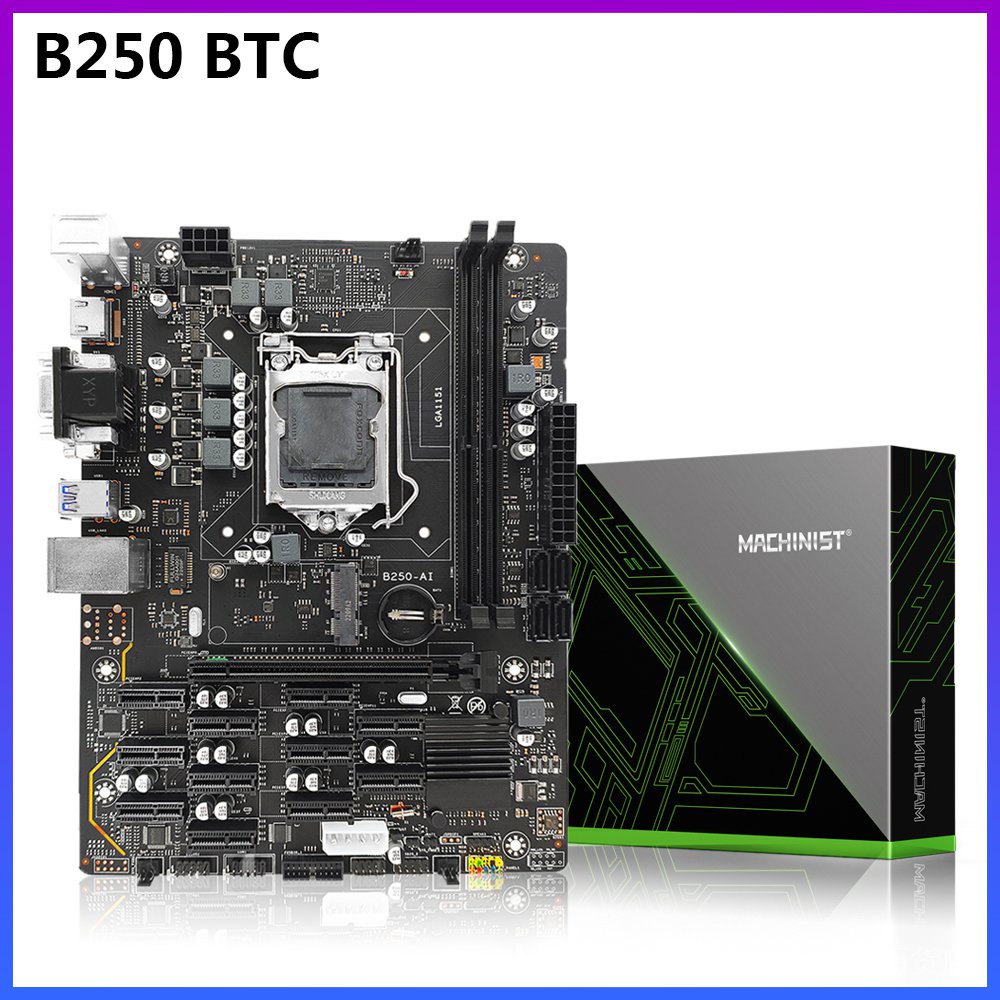 [Negotiable] B250 เมนบอร์ดขุดเหมือง 16 PCI-E 16X การ์ดจอ 12 USB 3.0 เป็น PCIe LGA 1151 DDR4 SATA HDMI เข้ากันได้กับ Bitcoin BTC ETH miner