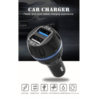 หัวชาร์จ ในรถยนต์ Car Charger QC 3.0 ชาร์จเร็ว (SMX-207) ที่ชาร์จในรถยนต์ แบบ USB 2 ช่อง ชาร์จ มือถือ Tablet ได้