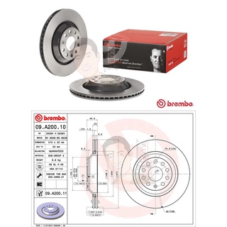 09 A200 11 จานเบรค ล้อ R (ยี่ห้อ BREMBO) รุ่น HC UV VOLK SWAGEN Scirocco Golf VI, TT ปี2014-&gt;