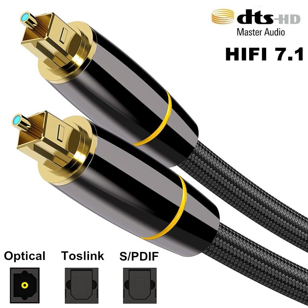 สายเคเบิ้ลเสียงดิจิตอล Toslink Optical Audio Cable สําหรับ Tv Box Ps4 Speaker Soundbar Amplifier Subwoofer 5 ม . 10 ม .