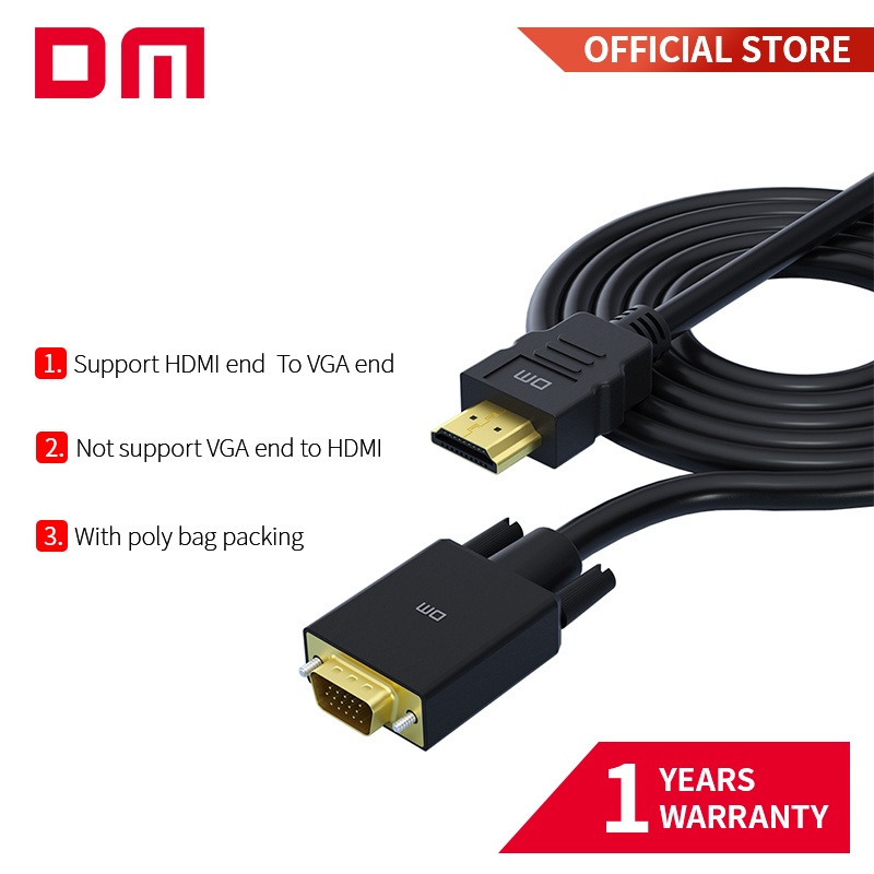 สาย HDMI เป็น VGA 1080P HD ยาว 1.8 ม. 3 ม. พร้อมสายอะแดปเตอร์เสียง CHB033