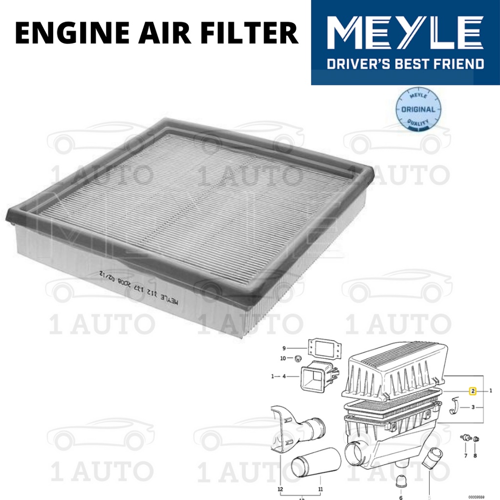 MEYLE GERMANY เครื่องยนต์กรองอากาศ BMW E36 318i Z3 1.9 M42 M43 M44 เครื่องยนต์
