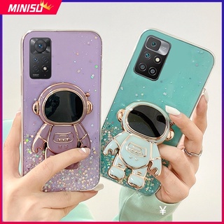 เคสโทรศัพท์มือถือ ลายนักบินอวกาศ 3D แต่งกลิตเตอร์ พร้อมที่ตั้งวาง สําหรับ Xiaomi Redmi 12C 10 10C 10A 9 9A 9C 9T 8 8A A1 Plus