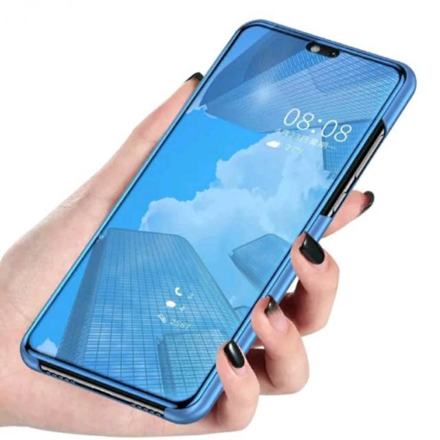 MIRROR Flip Cover Vivo V9 Y85 VivoV9 Youth V9Youth Leather Case Casing HP