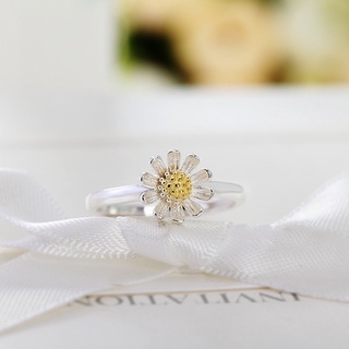 [เก็บโค้ดหน้าร้านลดเพิ่ม 60-]แหวนเดซี่ เงิน 92.5% ใส่อาบน้ำได้ ไม่ลอก ไม่ดำ