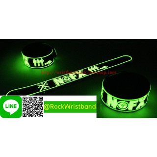 NofX ขายริสแบนด์เรืองแสง  NFX303GA Wristband สายรัดข้อมือวงร็อค