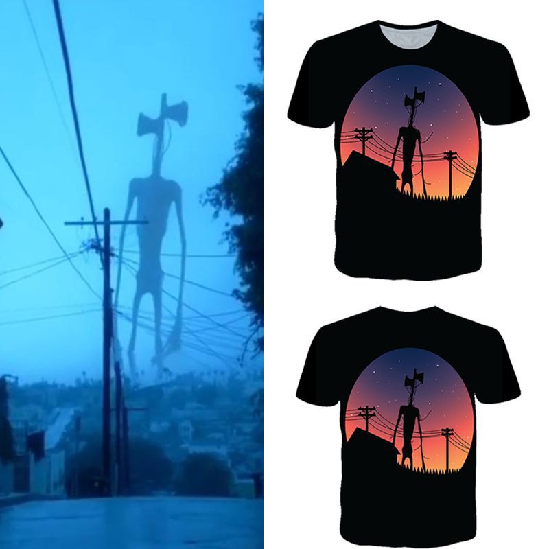 เสื้อยืดพิมพ์ลาย Alien Siren Head 3 D สําหรับเด็ก