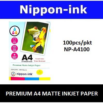 หมึก Nippon Premium Matte Inkjet Paper A4 - 100 แผ่น