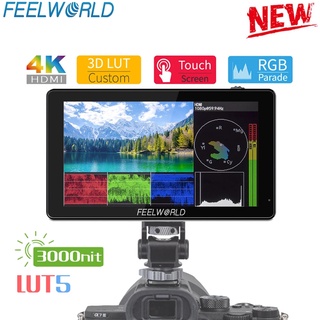 Feelworld LUT5 มอนิเตอร์กล้อง หน้าจอสัมผัส 5.5 นิ้ว 3000nit สว่างมาก IPS 4K HDMI