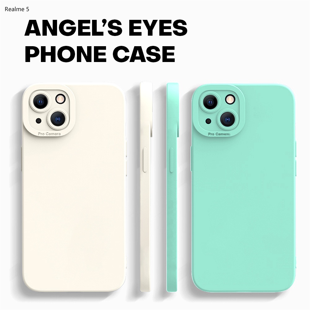 Realme 5 5S 5i 3 2 C1 C2 C3 Pro เคสเรียวมี สำหรับ Case Simple Solid Color เคสโทรศัพท์ Silicone Cases Thicken