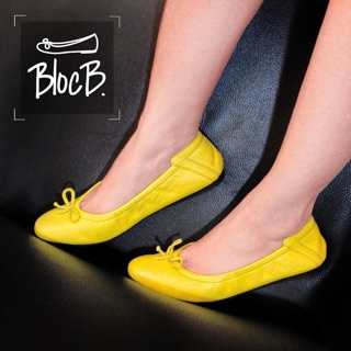 รองเท้าหนังแกะ Bloc B.  แท้ Scarlett สี Lemon Yellow