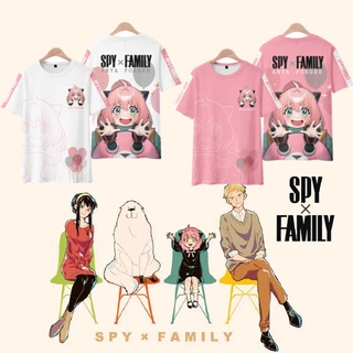 Spy X Family เสื้อยืดลําลอง แขนสั้น พิมพ์ลายอนิเมะ Anya Forger 3D สําหรับผู้ชาย และผู้หญิง