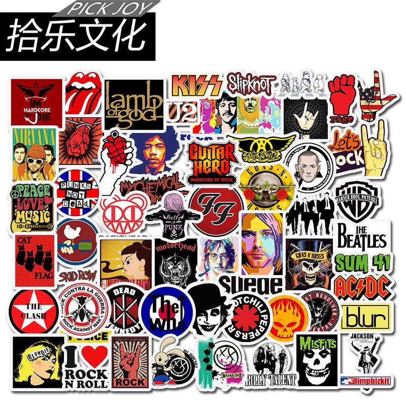 สติ๊กเกอร์ลาย Hip Pop Rock Band กันน้ําสําหรับตกแต่ง 52 ชิ้น ราคา ถูกที่สุด ดีลบีเคเค แกลเลอรีภาพที่ 2