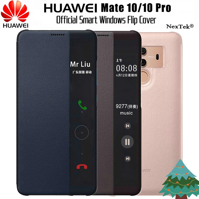 แท้100% HUAWEI Mate 10 mate10 pro flip Case Official Smart View Window Leather Flip Cover Huawei Mat