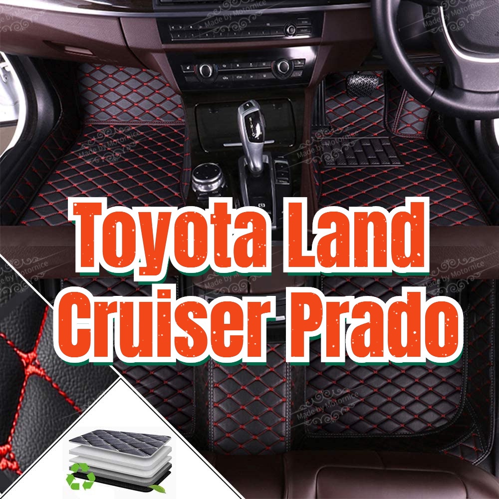 [สินค้าพร้อมส่ง] พรมรถยนต์ ( Toyota Land Cruiser Prado) พรมปูพื้นกันน้ำ พรมในรถ พรมหนังสำหรับวางเท้า
