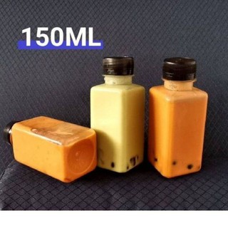 ขวดPET ทรงเหลี่ยมไหล่ตัดฉากไม่ซ้ำตลาดขนาด150มลจำนวน150ใบ (SQ150ML_LN)ปากยาวเปิดปิดง่าย