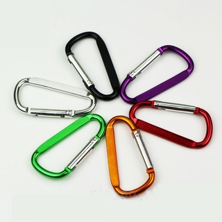 (1 ชิ้น) ห่วงเอนกประสงค์ 4*48mm D type Carabiner Camping Equipment Backpack Buckle แบบแบน