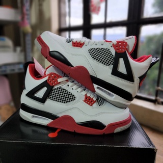 Air Jordan 4 Fire Red รองเท้าผ้าใบลําลอง สําหรับผู้ชาย ผู้หญิง