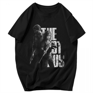 เสื้อยืดแขนสั้น คอกลม ผ้าฝ้าย พิมพ์ลาย The Last Of Us Ellie And Joel สําหรับผู้ชาย