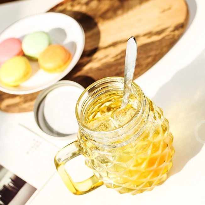 COMBO 10 ชิ้น PINEAPPLE-SHAPED GLASS HANDLES 500ML