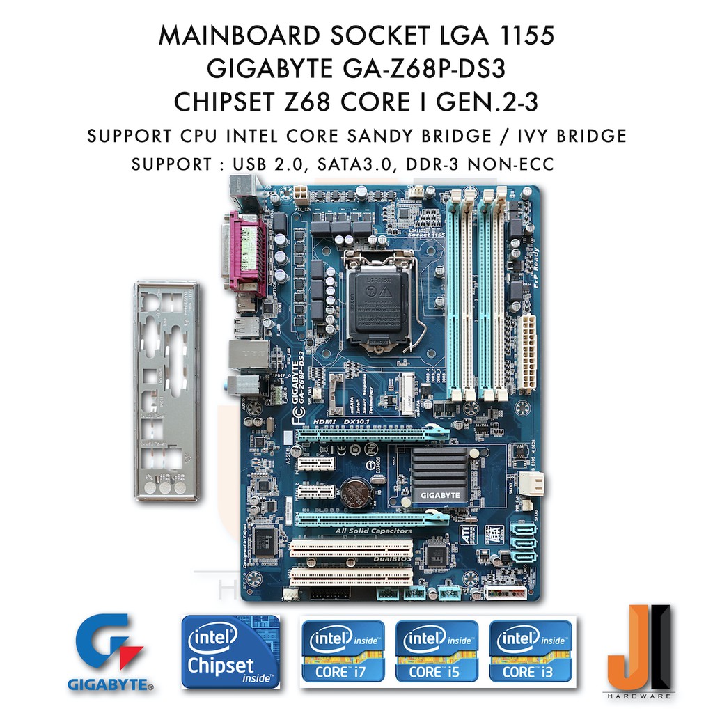 Mainboard Gigabyte GA-Z68P-DS3 LGA1155 (Support Intel Core i Gen.2 and Gen.3) (มือสอง)