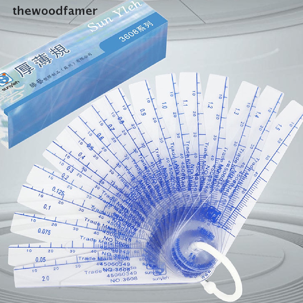 thewoodfamer 0.05-1 มม.พลาสติกหนาเมตริกฟิลเลอร์ Feeler Gauge .