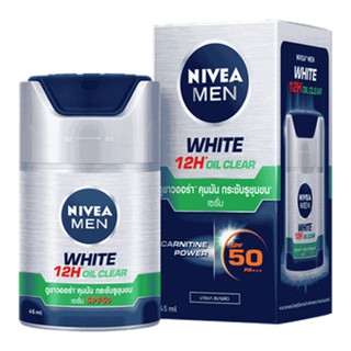 NIVEA Men White Oil Clear Serum SPF 50PA+++ นีเวีย เมน เซรั่ม ไวท์ ออยส์ เคลียร์ 45ml.