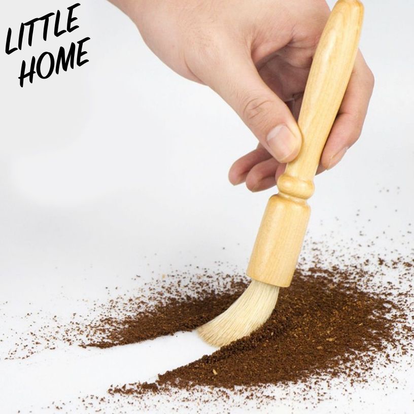 LH - B900 แปรงปัดผงกาแฟ ที่ปัดผงกาแฟ ด้ามจับไม้ แปรงไม้ปัดผง แปรงกาแฟ Wooden Coffee Brush (A6)