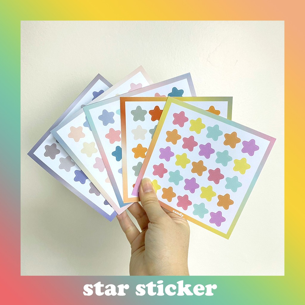 5 แถม 1! สติกเกอร์ดาว ⭐️ 🌟 ✨ 5 โทนสี star sticker ตกแต่ง mood tracker DIYสติกเกอร์น่ารัก พร้อมส่ง 🧸