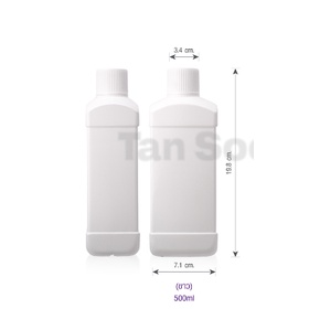 (แพค 10 ชิ้น) ขวดน้ำยาล้างห้องน้ำ PE ทรงสี่เหลี่ยม พร้อมจุกและฝา ขนาด 500ml /1000ml