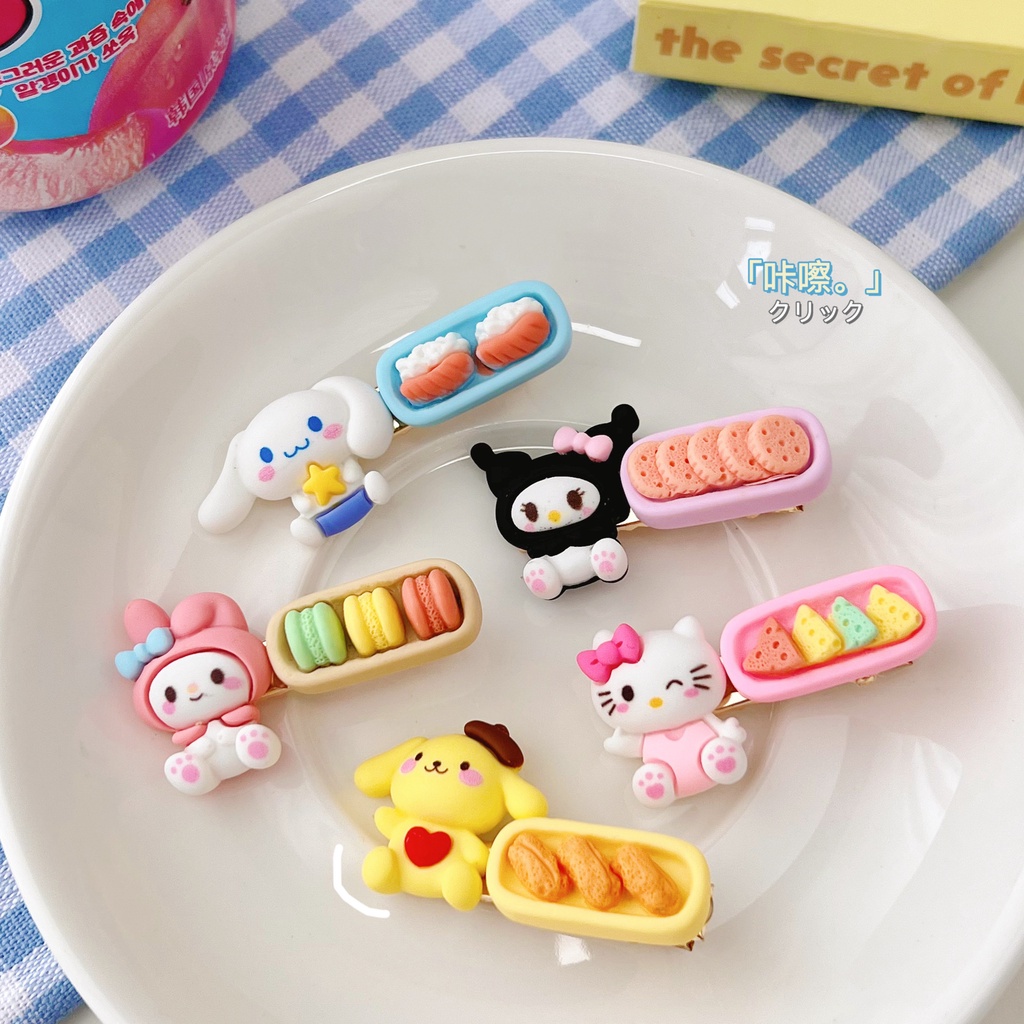 กิ๊บชีส กิ๊บติดผม น่ารัก หวานแหวว ตุ๊กตาติดกิ๊ฟ การ์ตูนสุนัข Cinnamoroll ฤดูร้อน ทั้งตัว สดใหม่ สําหรับเด็กผู้หญิง